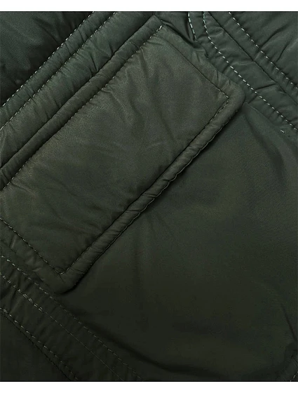 Péřová dámská vesta v khaki barvě model 18851561 - S'WEST Péřová dámská vesta v khaki barvě model 18851561 - S'WEST