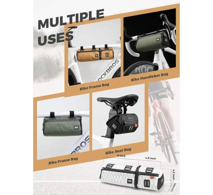 Rockbros multifunkční brašna na kolo 2v1 2l bílá