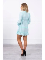 Šaty s ozdobnými volánky mint