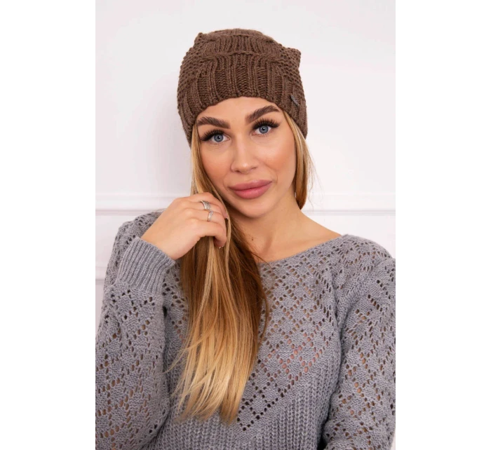 Fleecová čepice Justyna K253 cappuccino
