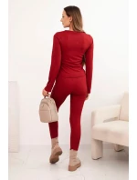 Dámská bavlněná souprava s dlouhým rukávem a legínami bordó Dámská bavlněná souprava s dlouhým rukávem a legínami bordó