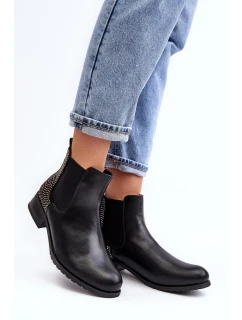 Dámské nízké botky s ozdobou černou model 21640410 - Boto