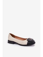 Kožené Baleríny S Dekorací D&A model 21691015 Béžové - S.Barski