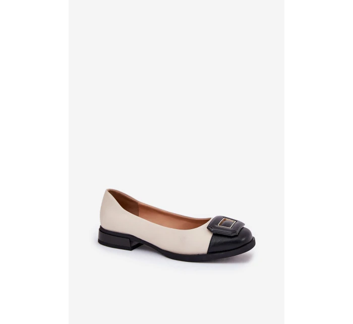 Kožené Baleríny S Dekorací D&A model 21691015 Béžové - S.Barski