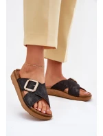 Dámské sandály s přezkou model 21702153 Černé - Inblu