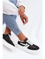 Dámské tenisky na platformě z eko semiše Černé Cadrina Dámské tenisky na platformě z eko semiše Černé Cadrina