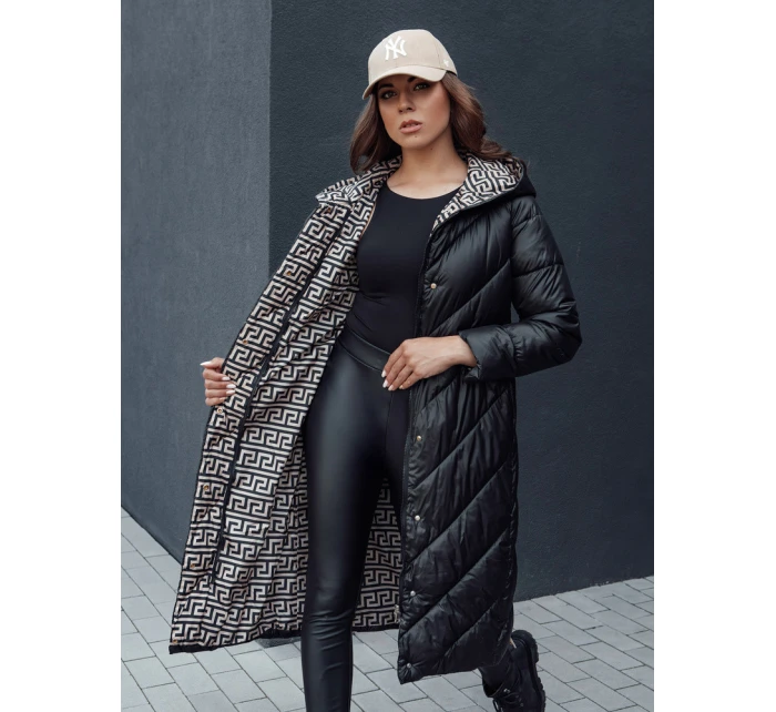 Dámský zimní prošívaný kabát s kapucí CELESTIE černý FashionStreet TY4513