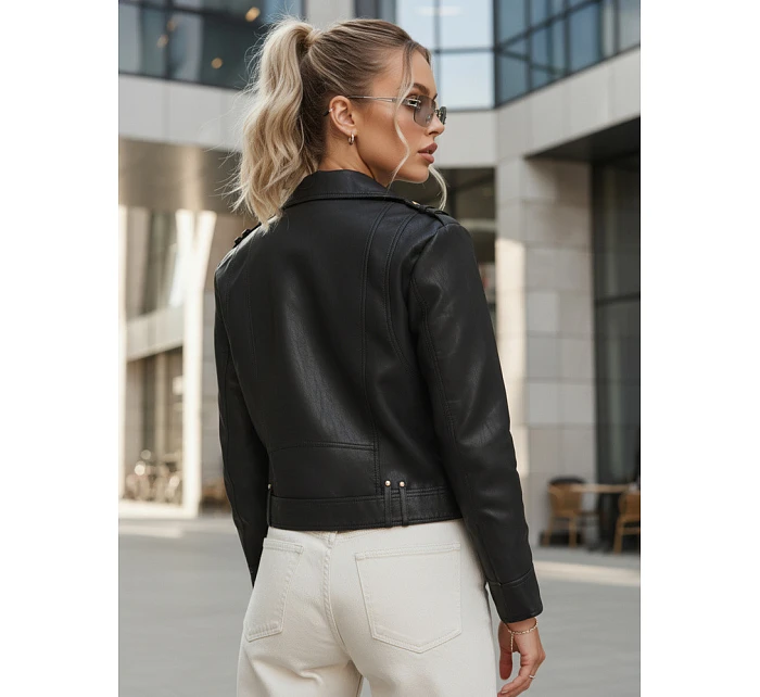 Kurtka damska ramoneska z na czarna model 22084514 - FashionStreet Kurtka damska ramoneska z na czarna model 22084514 - FashionStreet