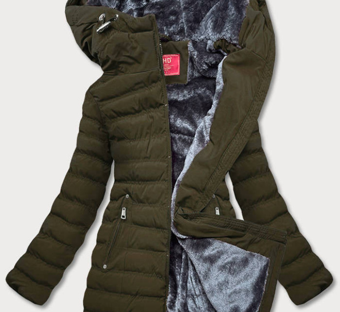 Dámská zimní bunda v army barvě (M-21307)