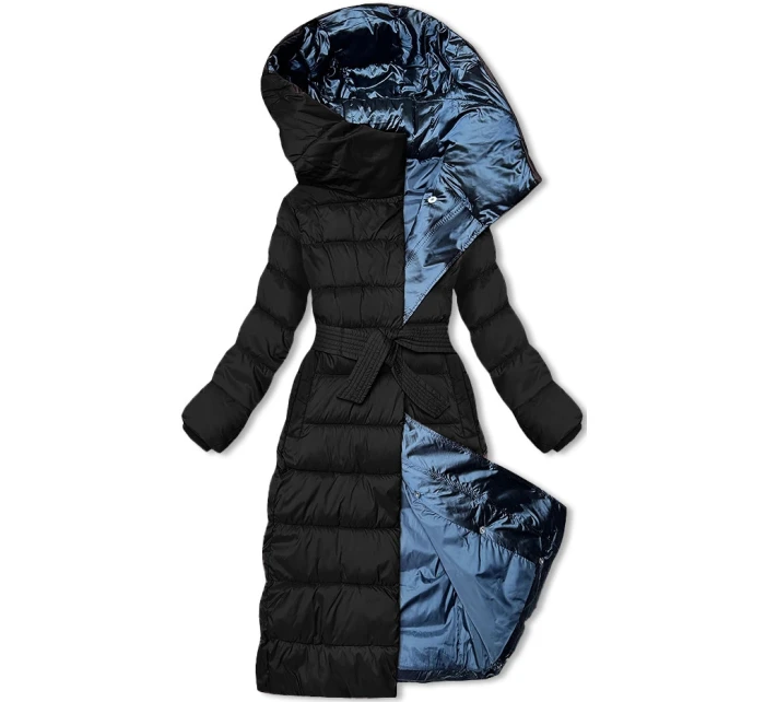 Černá dlouhá dámská zimní bunda Libland (7704) Černá dlouhá dámská zimní bunda Libland (7704)