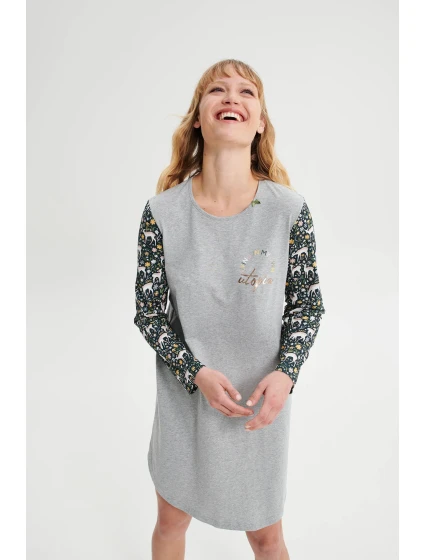 Noční košile s dlouhými rukávy model 18936888 - Vamp