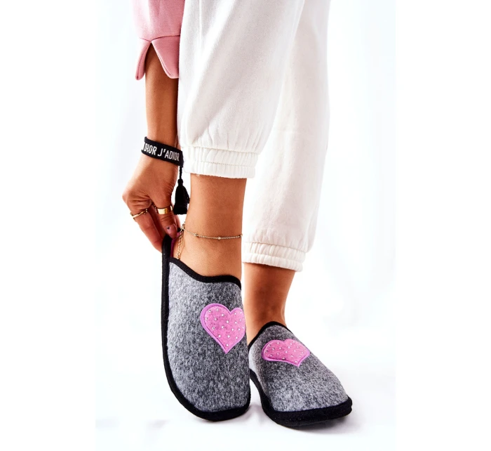 Domácí fle Šedá a růžová model 21567880 - Big Star Shoes Domácí fle Šedá a růžová model 21567880 - Big Star Shoes