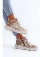 Dámské semišové polobotky model 21657272 Beige - Maciejka