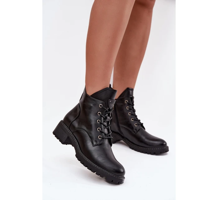 Dámské kotníkové boty Vinceza na klinek – černé