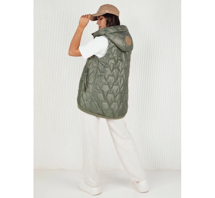 Dámská prošívaná vesta zelená Dstreet model 21972298 - FashionStreet