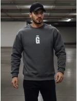 Pánská grafitová mikina s potiskem FashionStreet BX5921