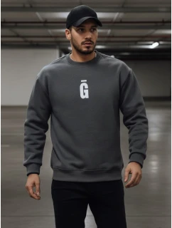 Pánská grafitová mikina s potiskem FashionStreet BX5921