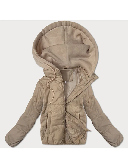 Dámská krátká bunda s pletenou kapucí J Style béžová (16M9236-62) Dámská krátká bunda s pletenou kapucí J Style béžová (16M9236-62)