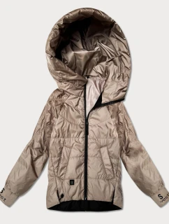 Damska kurtka ze ściągaczami Goodlookin beżowa (B8591-12)