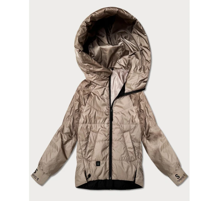 Damska kurtka ze ściągaczami Goodlookin beżowa (B8591-12)