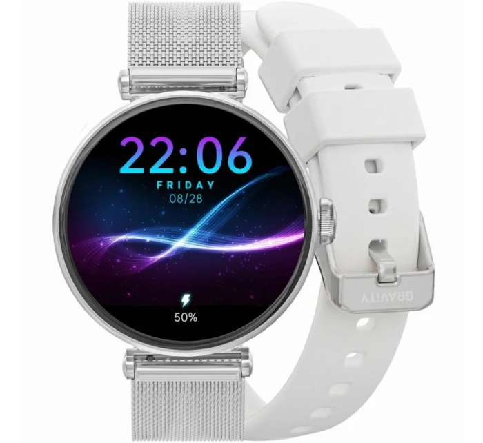 Chytré hodinky Gravity Silver White 2 Stripes GT26-8 Chytré hodinky Gravity Silver White 2 Stripes GT26-8