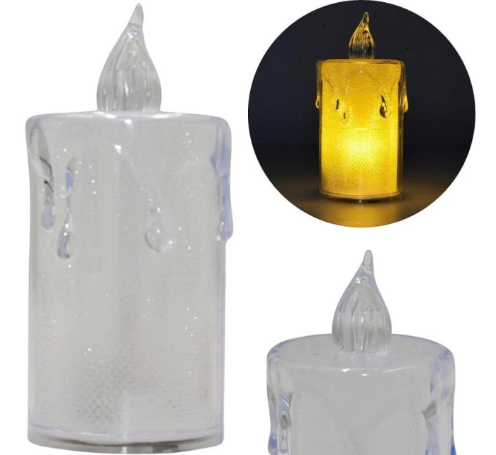 Dekorativní svíčka 3,5x8 cm zdobená LED diodami