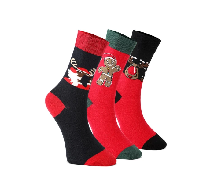 Unisex vánoční ponožky na – sada 3 a Mikuláš model 21772718 - K-Fashion Unisex vánoční ponožky na – sada 3 a Mikuláš model 21772718 - K-Fashion