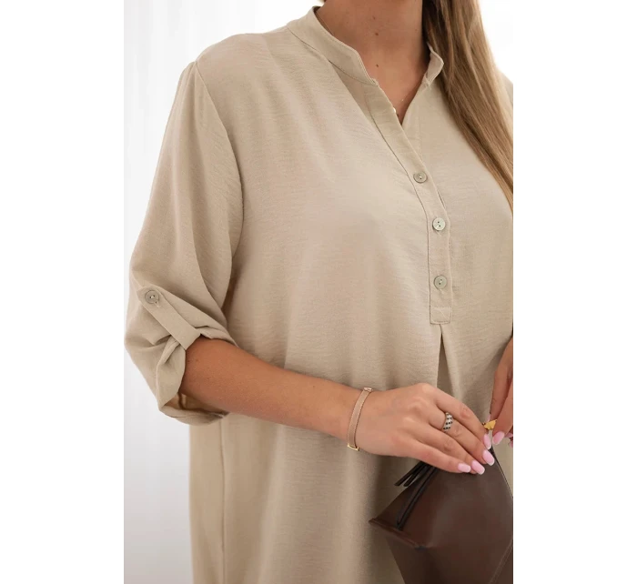 Halenka s prodlouženým zadním dílem tmavě béžová