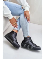 Zateplené dámské tenisky na platformě OO274A471 černé Zateplené dámské tenisky na platformě OO274A471 černé