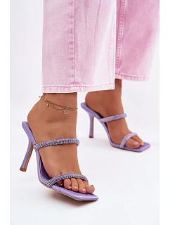 Dámské lodičky zdobené krystaly fialové Vittoria