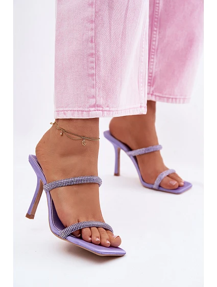 Dámské lodičky zdobené krystaly fialové Vittoria