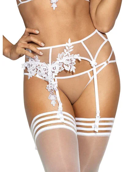 Podvazkový pás model 17682043 bílý - Axami