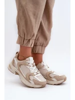 Béžové dámské tenisky sportovní boty model 20453821 - Kesi Béžové dámské tenisky sportovní boty model 20453821 - Kesi