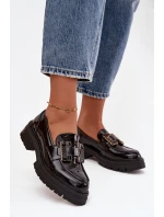 Dámské lakované mokasiny YL253 černé - Diamantique
