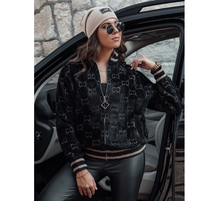 Dámská alpaka JOYCE rozepínací bunda černá FashionStreet NY0689