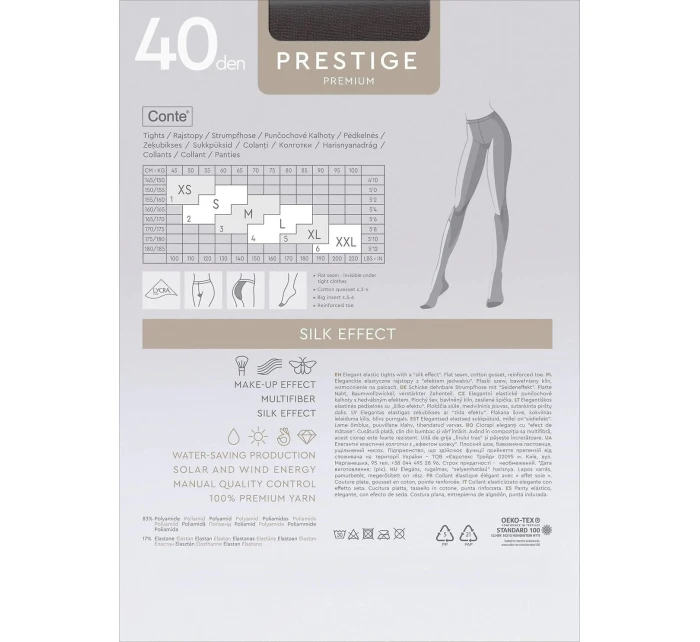 Conte Prestige punčochové kalhoty 40 den 5-XL Conte Prestige punčochové kalhoty 40 den 5-XL