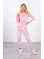 Velurová souprava se model 21753150 na zadní straně pudrově růžová - K-Fashion