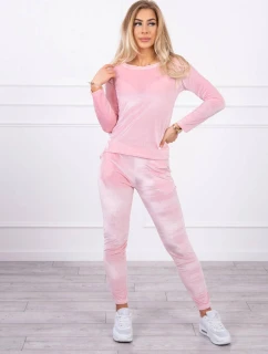 Velurová souprava se model 21753150 na zadní straně pudrově růžová - K-Fashion