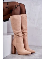 Klasické semišové boty na podpatku Tmavě béžová model 21595222 - Boto Klasické semišové boty na podpatku Tmavě béžová model 21595222 - Boto