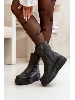 model 21669377 Dámské Kožené Botky Na Platformě Černé - Zazoo model 21669377 Dámské Kožené Botky Na Platformě Černé - Zazoo