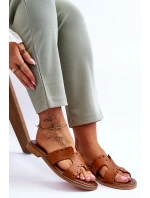 Dámské sandály s ozdobnými výřezy Hnědá Emily