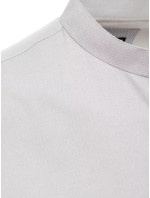 Světle šedá Dstreet pánská košile s krátkým rukávem KX0999
