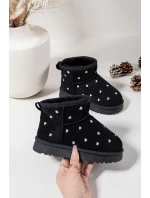 Dětské sněhule se srdíčky Gracina – černé