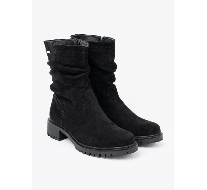 Komfortní  kotníčkové boty dámské černé Obcas