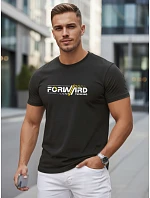 Pánské bavlněné tričko se streetwearovým potiskem černé FashionStreet NX0145R Pánské bavlněné tričko se streetwearovým potiskem černé FashionStreet NX0145R