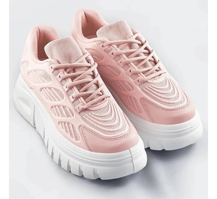 Růžové sportovní dámské boty na platformě (S222) Růžové sportovní dámské boty na platformě (S222)
