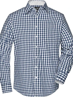 Daiber JN 617 Popelínová kostkovaná košile s dl. rukávem 02.0617 navy/white