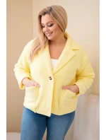 Dámská bunda Plus Size s  a kapsami žlutá model 21908685 - K-Fashion