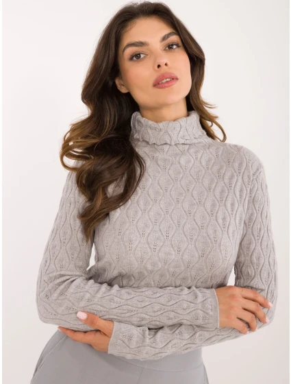 Sweter AT SW szary model 22550349 - FPrice Sweter AT SW szary model 22550349 - FPrice