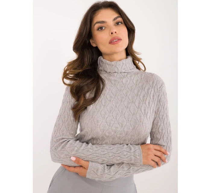 Sweter AT SW szary model 20493335 - FPrice Sweter AT SW szary model 20493335 - FPrice